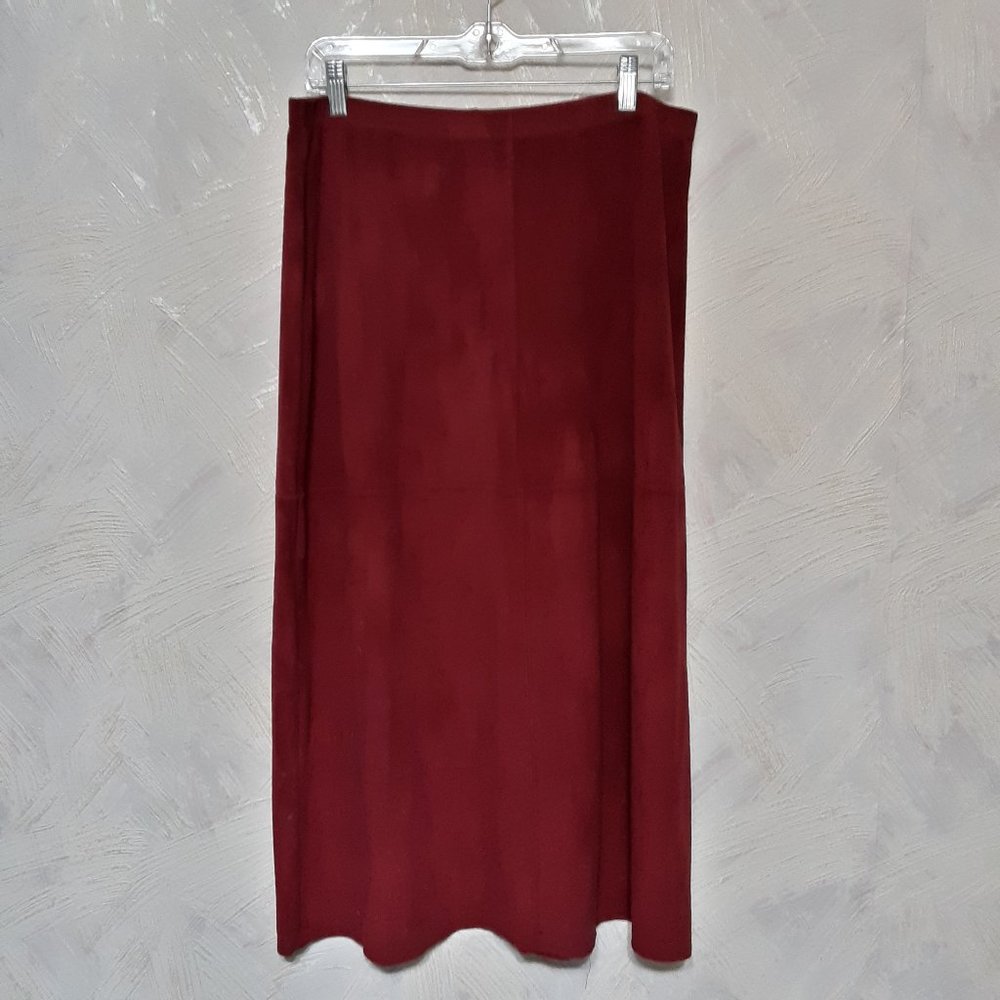 WOMENS SKIRT LIZ CLAIRBORNE Petite Size L Burgundy